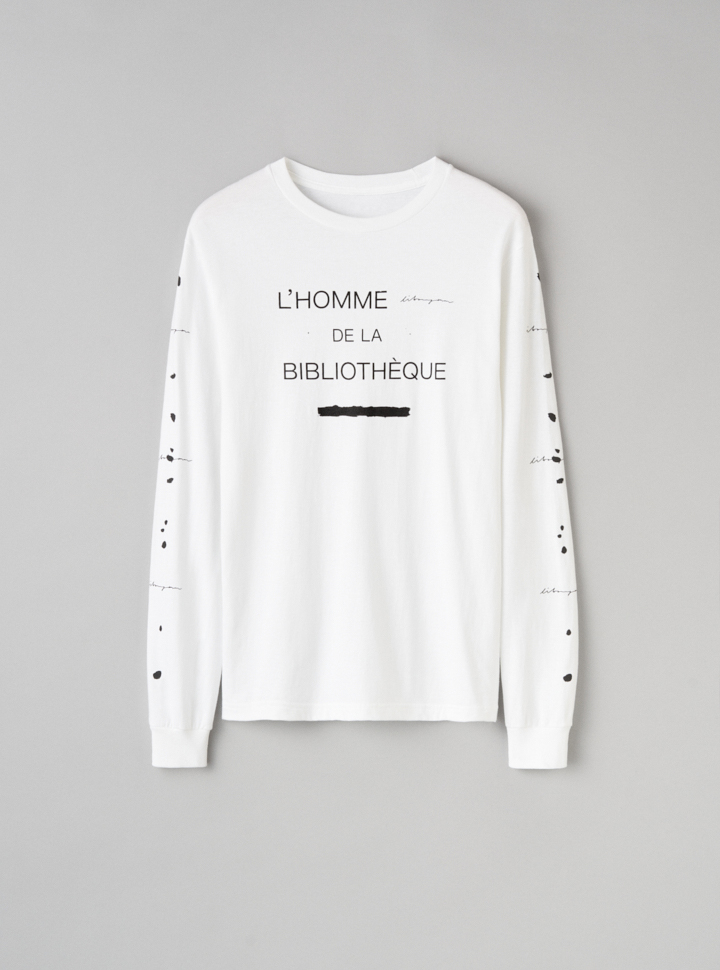 L'Homme de la Bibliothèque — White Long Sleeve Tee