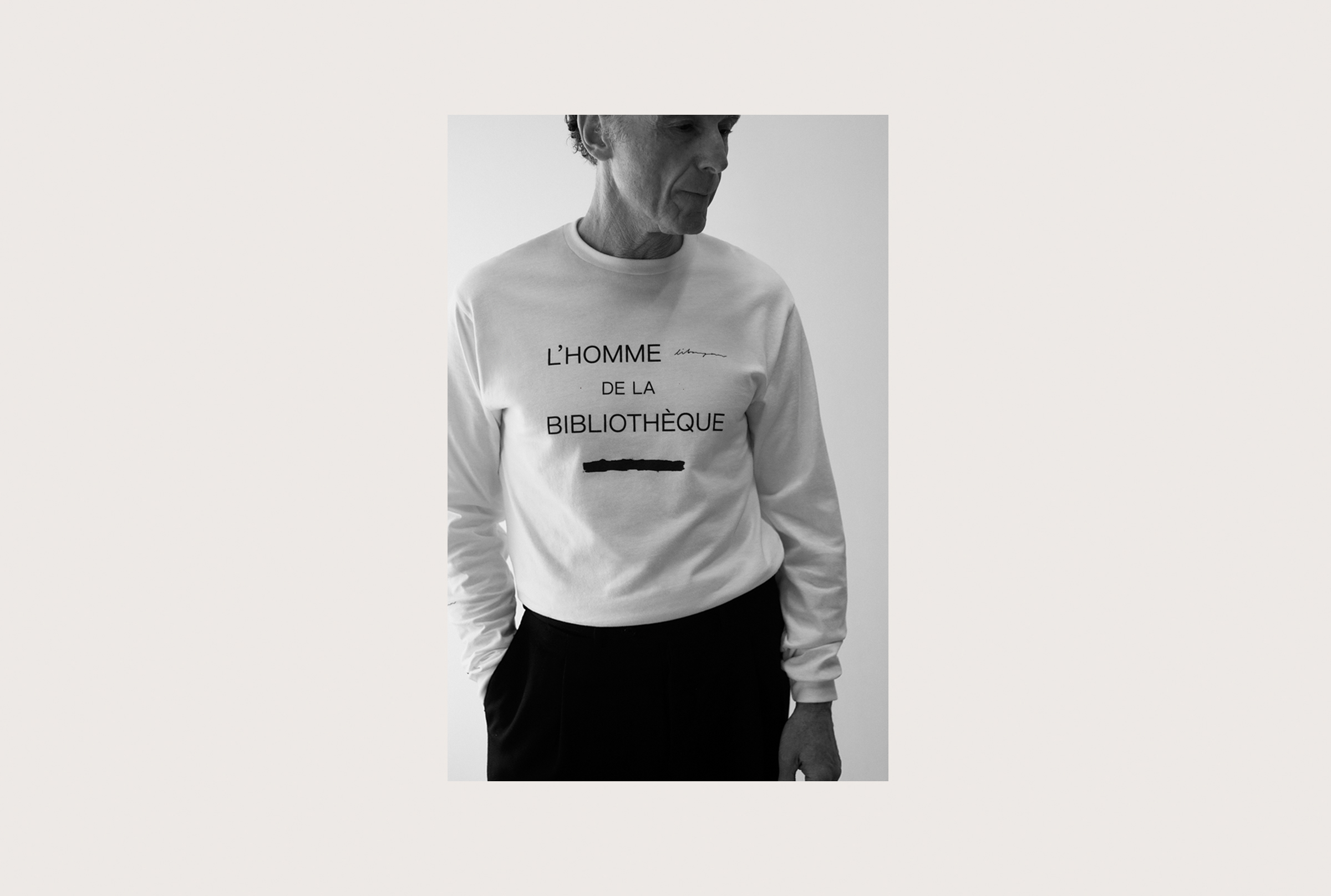 Libraryman — White Long Sleeve Tee